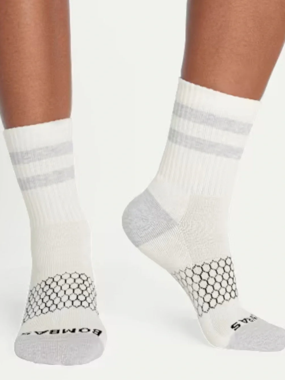 NWOT Bombas Vintage Stripes Half Calf Socks - Black, Gray & Maroon Stripes-Small